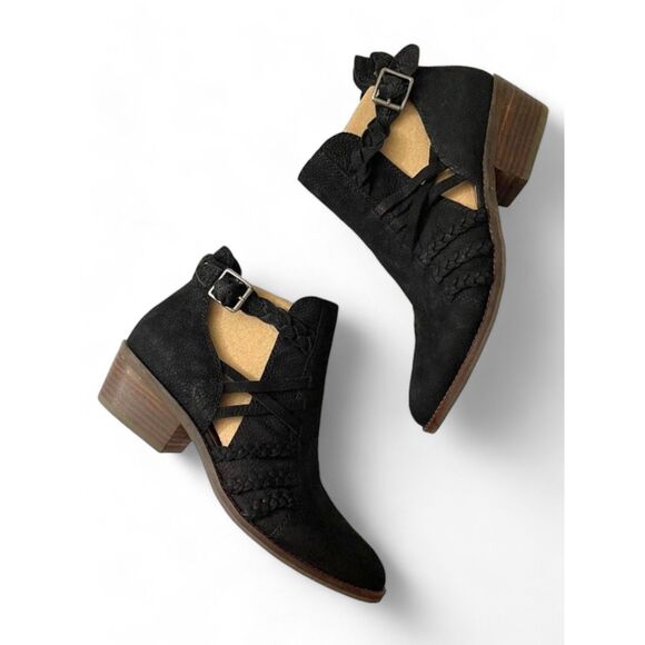 LUCKY BRAND Black Suede "Forbas" Booties, Size 9.5 - Picture 2 of 8